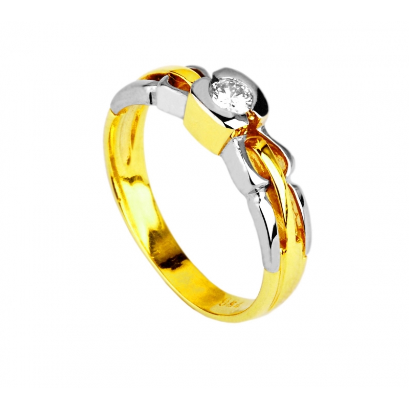 Złoty pierścionek z Diamentem próba 0750 !