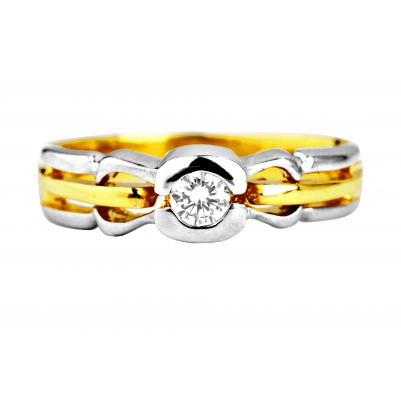 Złoty pierścionek z Diamentem próba 0750 !