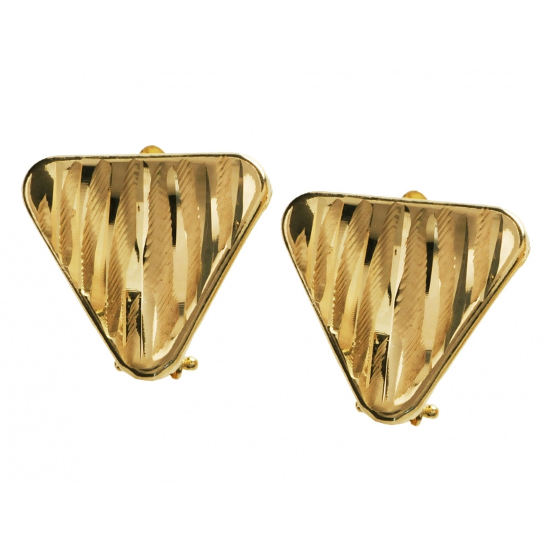 Kolczyki złote diamentowane trójkąt