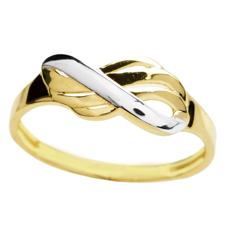 Złoty pierścionek z białym złotem