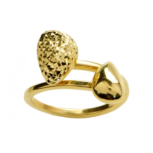 Złoty pierścionek w kształcie szyszki