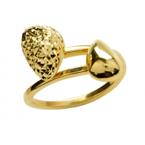 Złoty pierścionek w kształcie szyszki