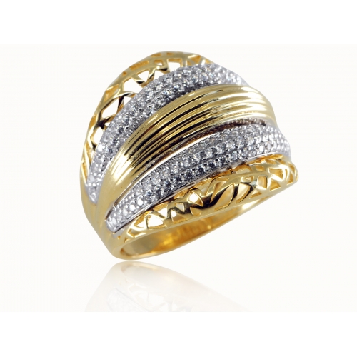 Złoty pierścionek z kryształami Swarovskiego