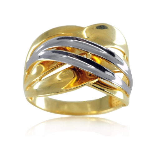 Złoty pierścionek z dwukolorowego złota