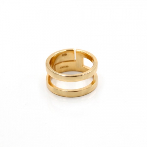 Podwójny srebrny pierścionek złocony Luca Lorenzini