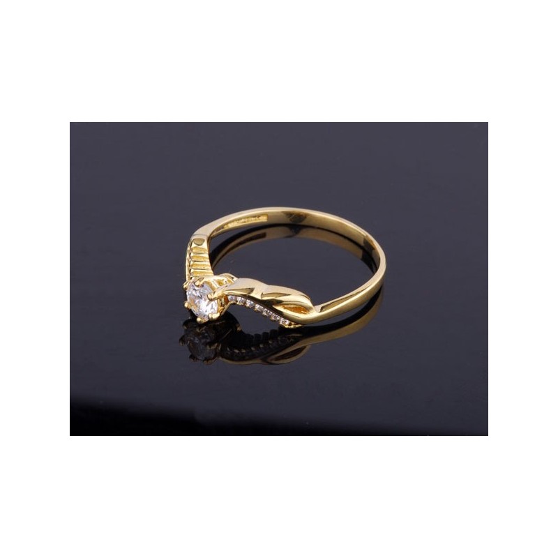 Pierścionek złoty zaręczynowy z cyrkoniami Swarovski
