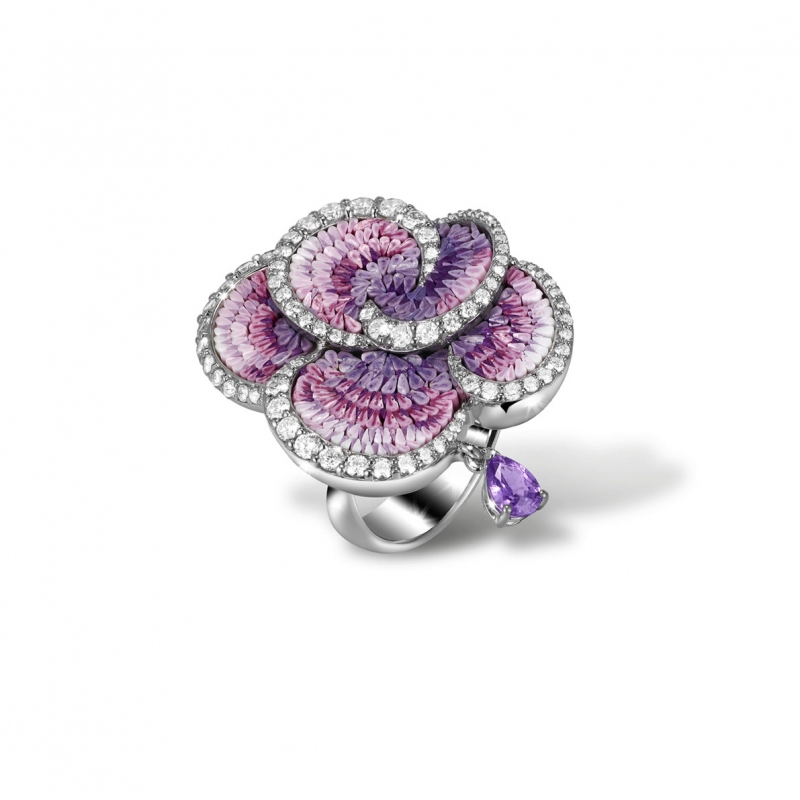 Złoty pierścionek SICIS Purple Carpet
